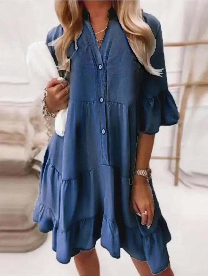Emily & Isabella Brooks | Ruffle Denim Dress