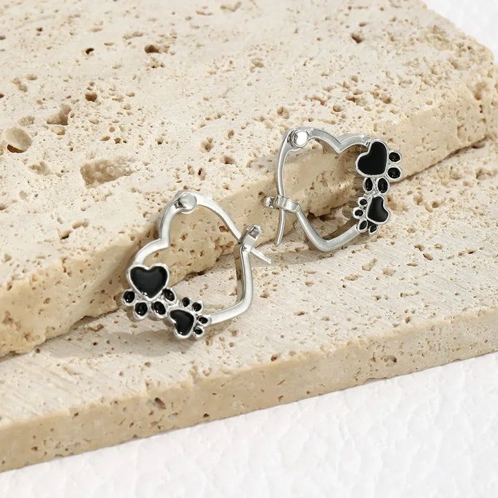 Emily & Isabella Brooks | Huggie Earrings with Black Enamel