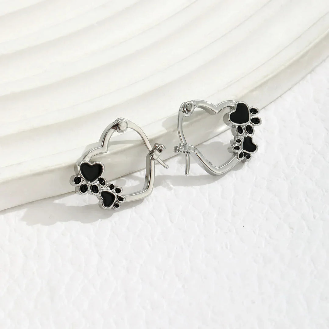 Emily & Isabella Brooks | Huggie Earrings with Black Enamel