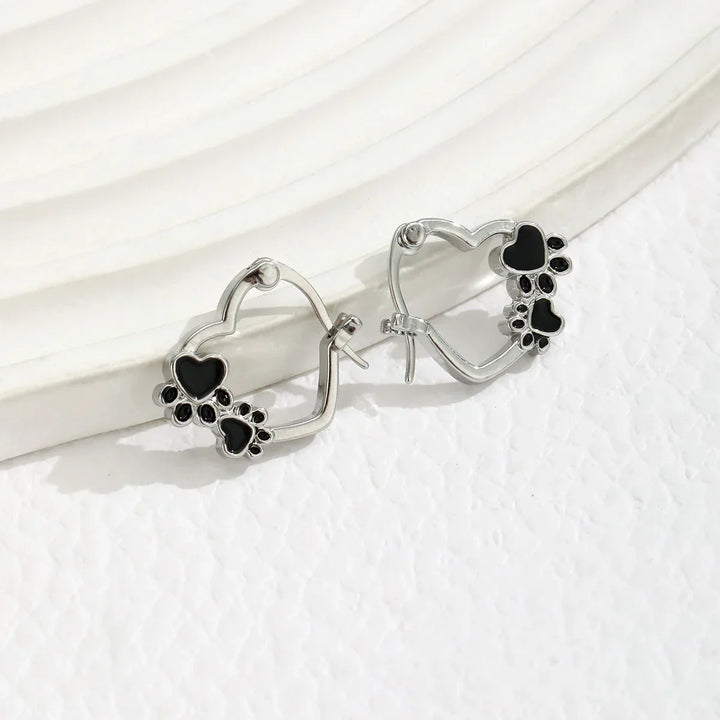 Emily & Isabella Brooks | Huggie Earrings with Black Enamel