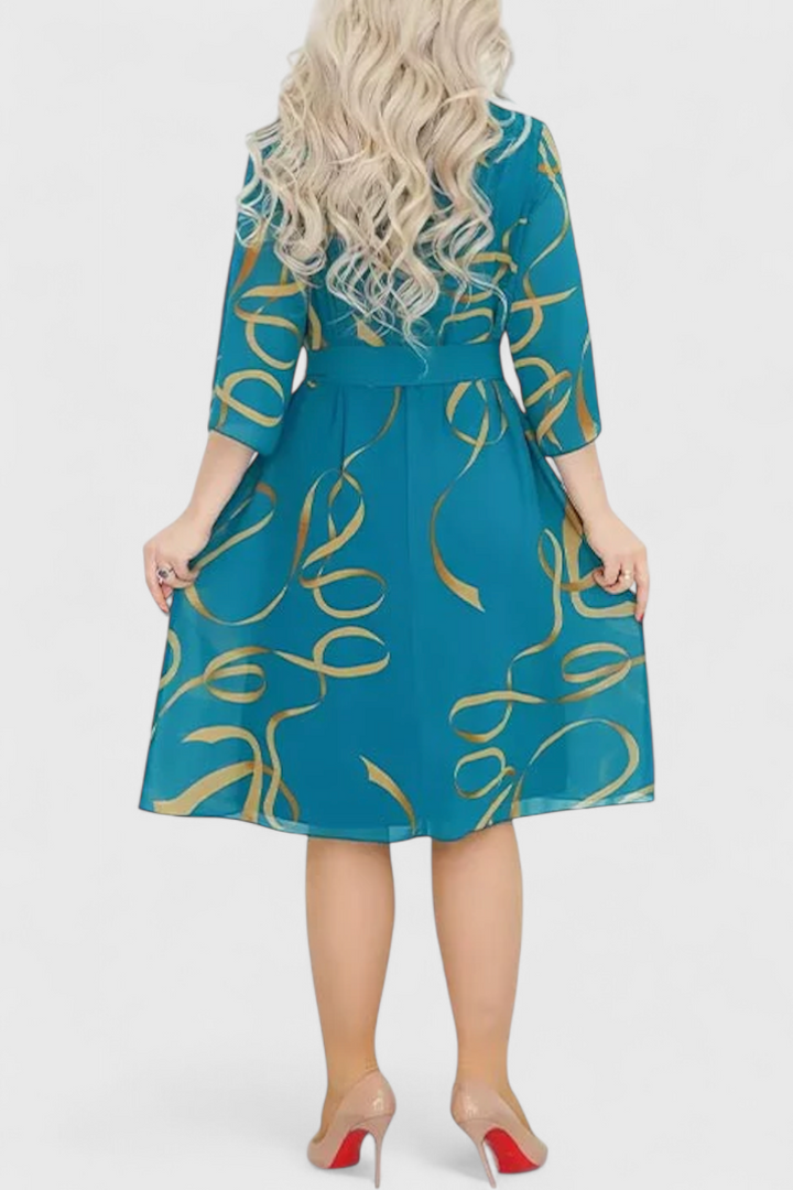 Emily & Isabella Brooks | Midi Dress, Print, Belt, Flexible Cut