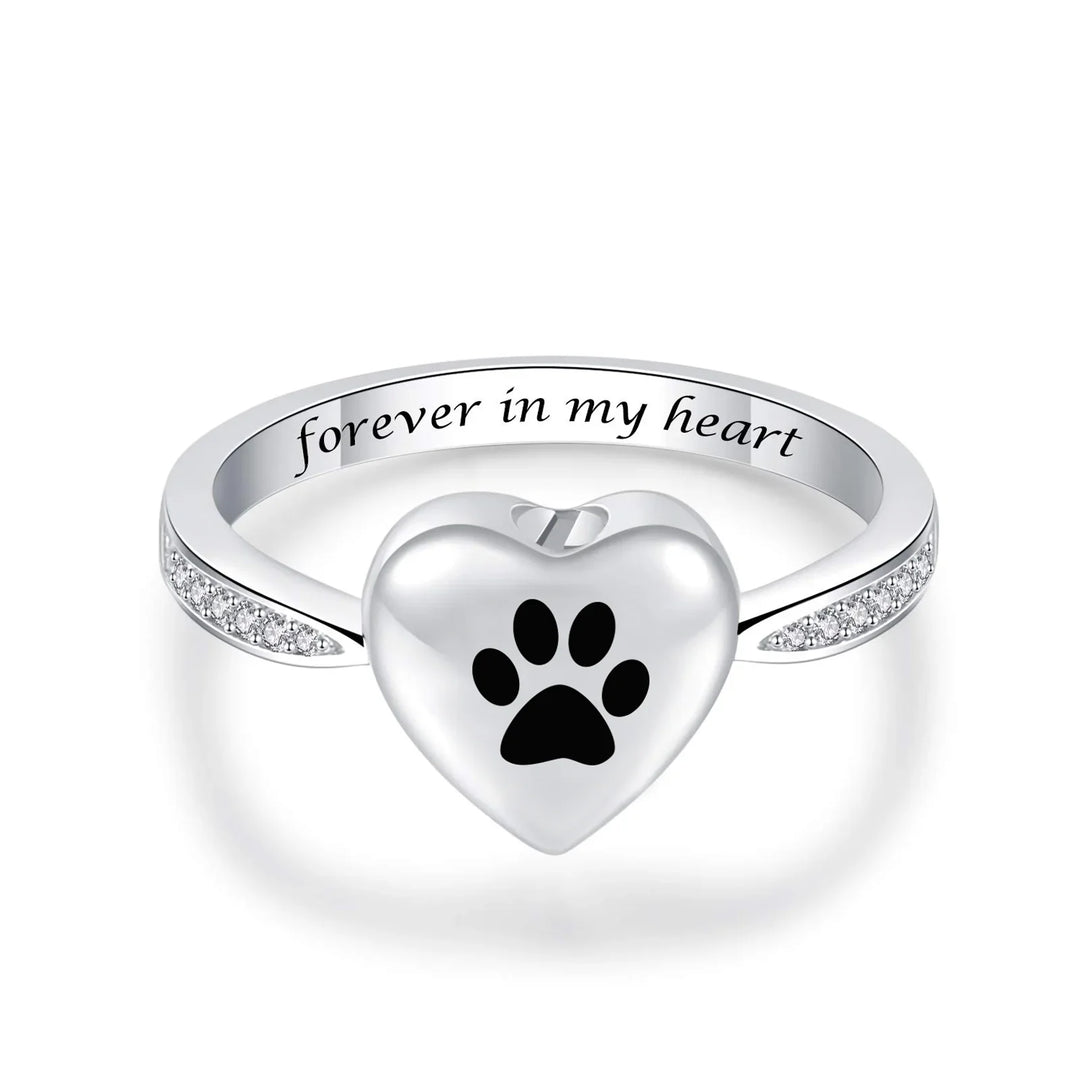 Emily & Isabella Brooks | Paw Print Urn Ring – Pet Memorial Jewelry