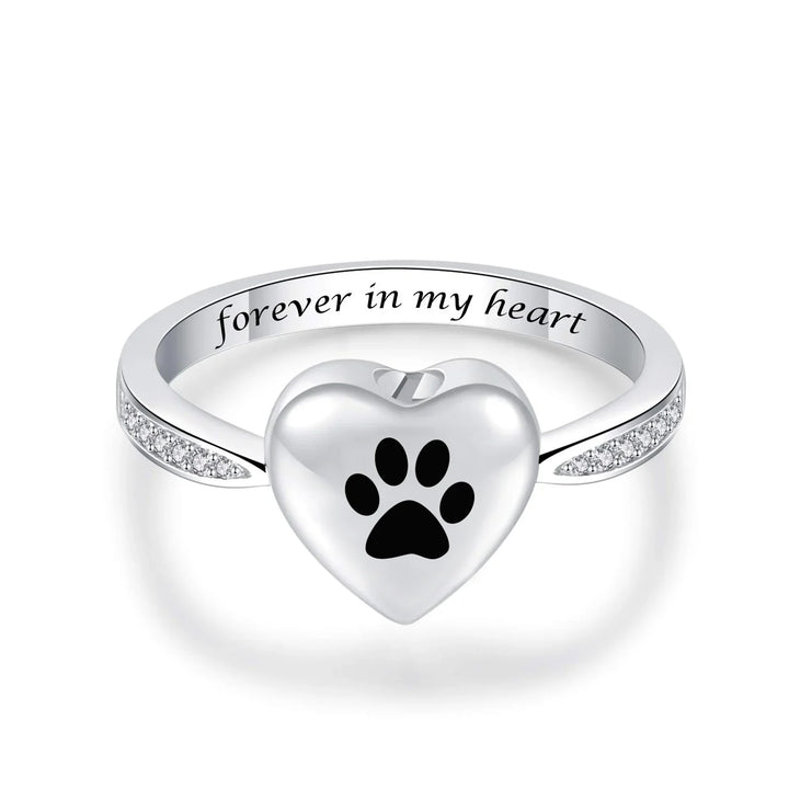 Emily & Isabella Brooks | Paw Print Urn Ring – Pet Memorial Jewelry