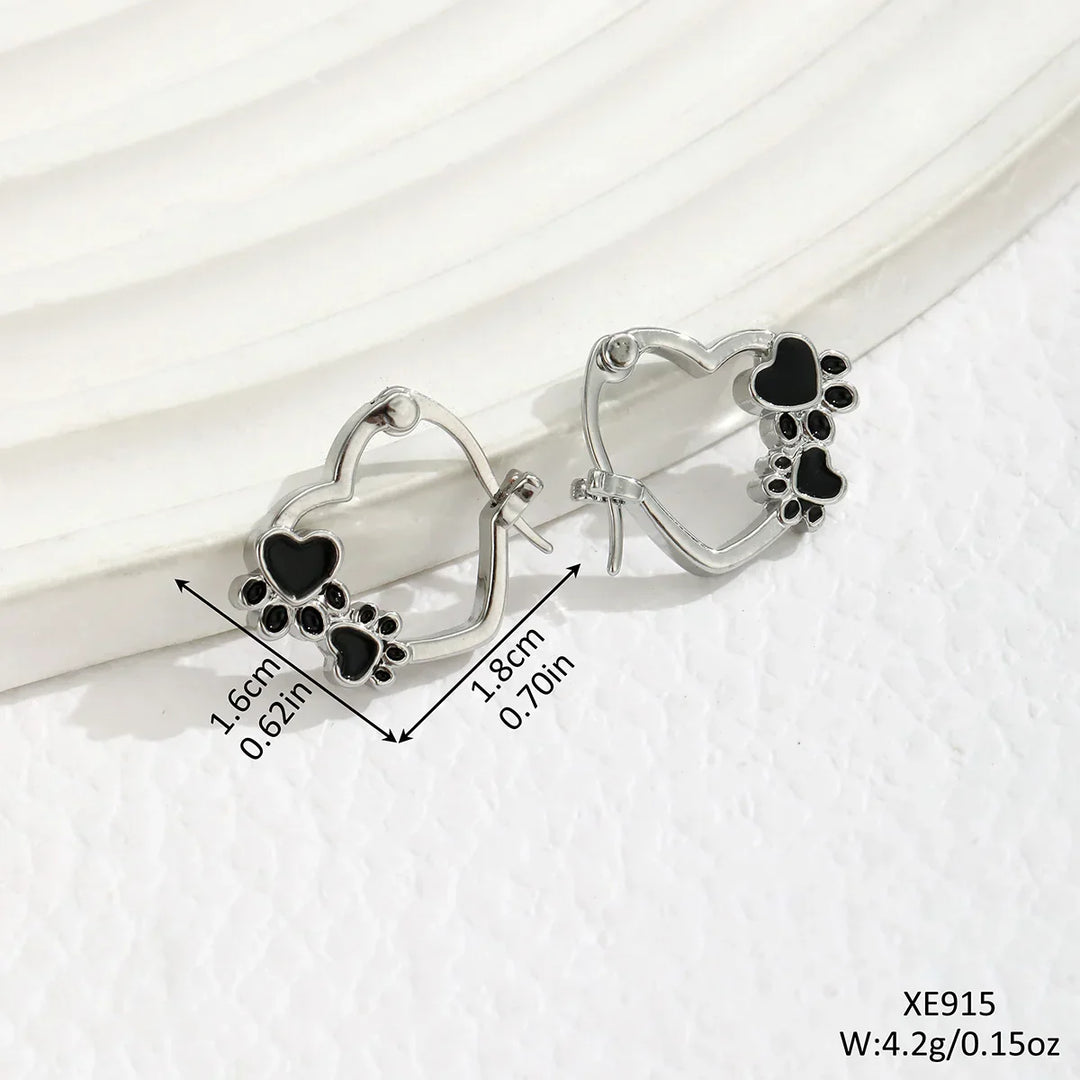 Emily & Isabella Brooks | Huggie Earrings with Black Enamel