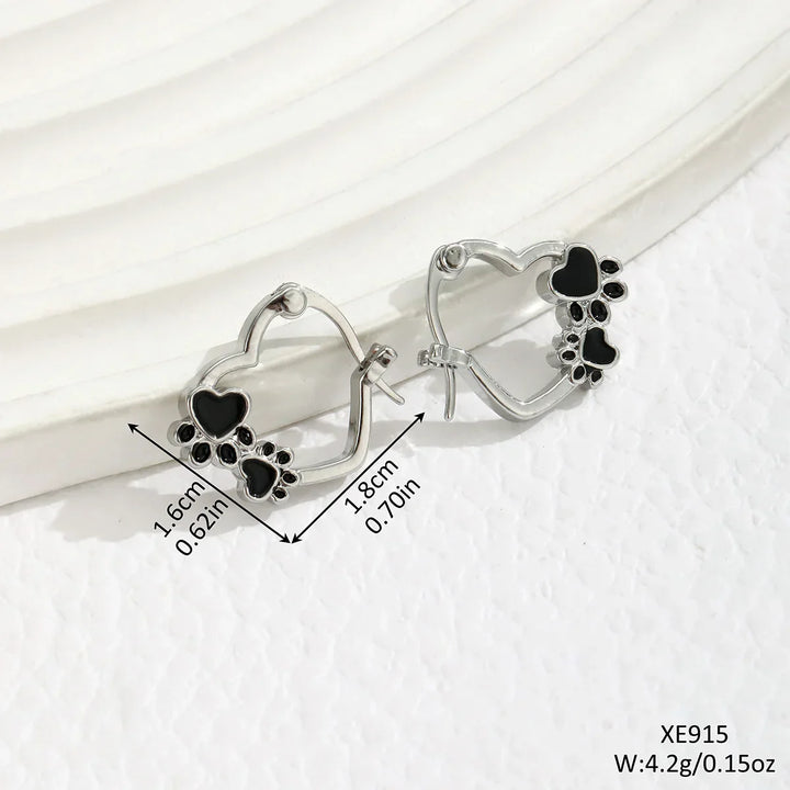 Emily & Isabella Brooks | Huggie Earrings with Black Enamel