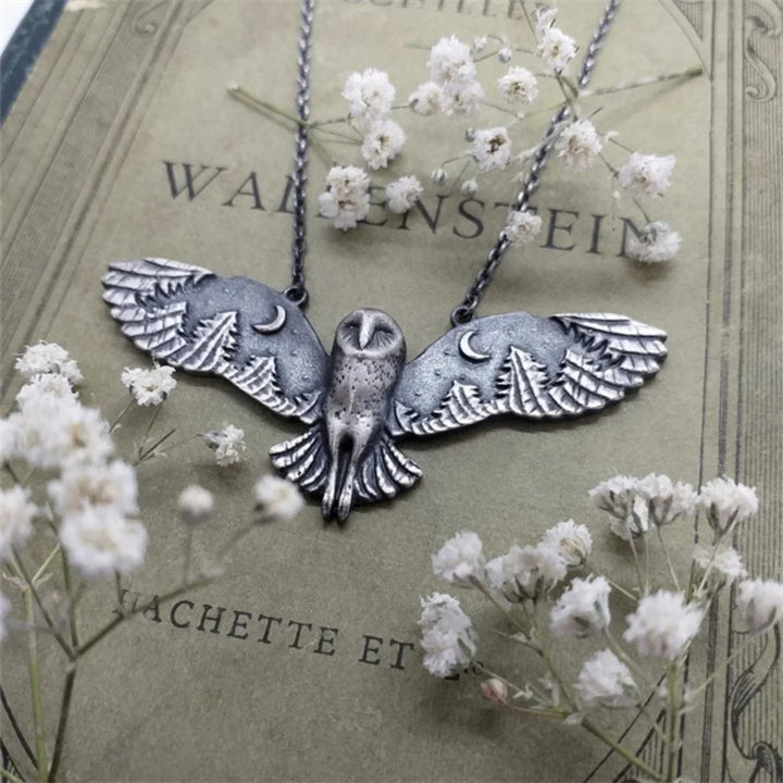 Emily & Isabella Brooks | Vintage Owl Moon Necklace