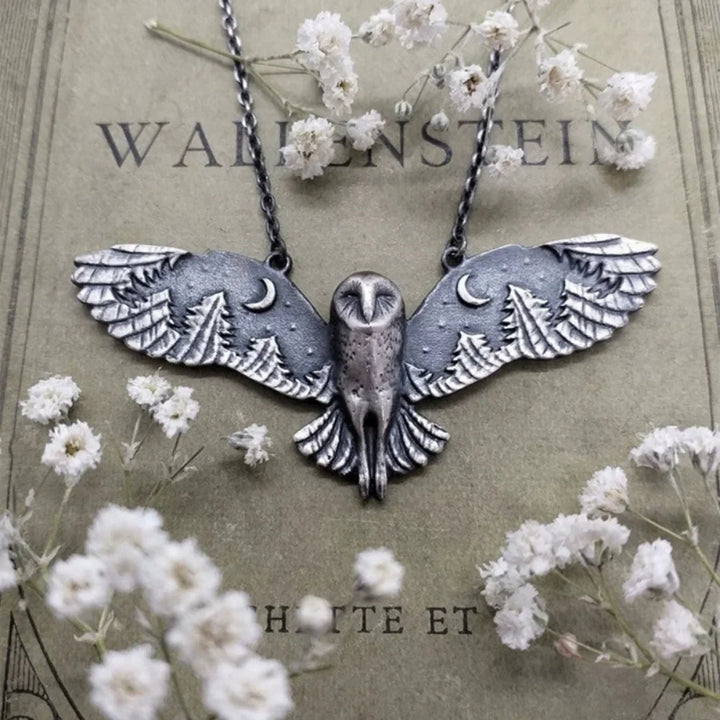 Emily & Isabella Brooks | Vintage Owl Moon Necklace