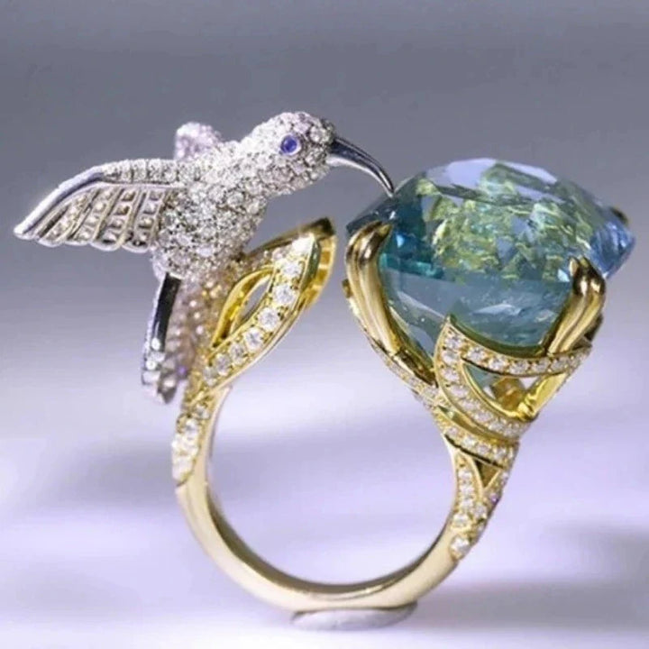 Emily & Isabella Brooks | Adjustable Hummingbird Ring – 14K Gold Plated