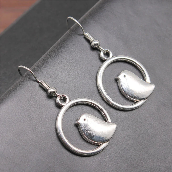 Emily & Isabella Brooks | Handmade Boho Bird Charm Drop Earrings