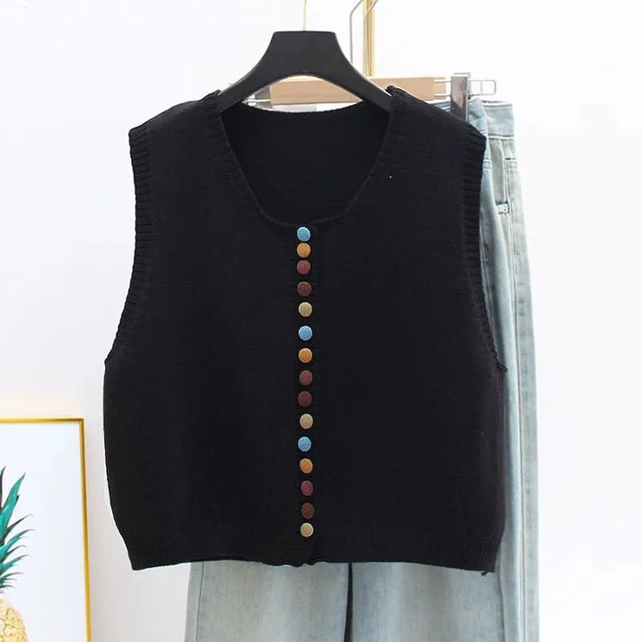 Emily & Isabella Brooks | Color-Button Knit Vest