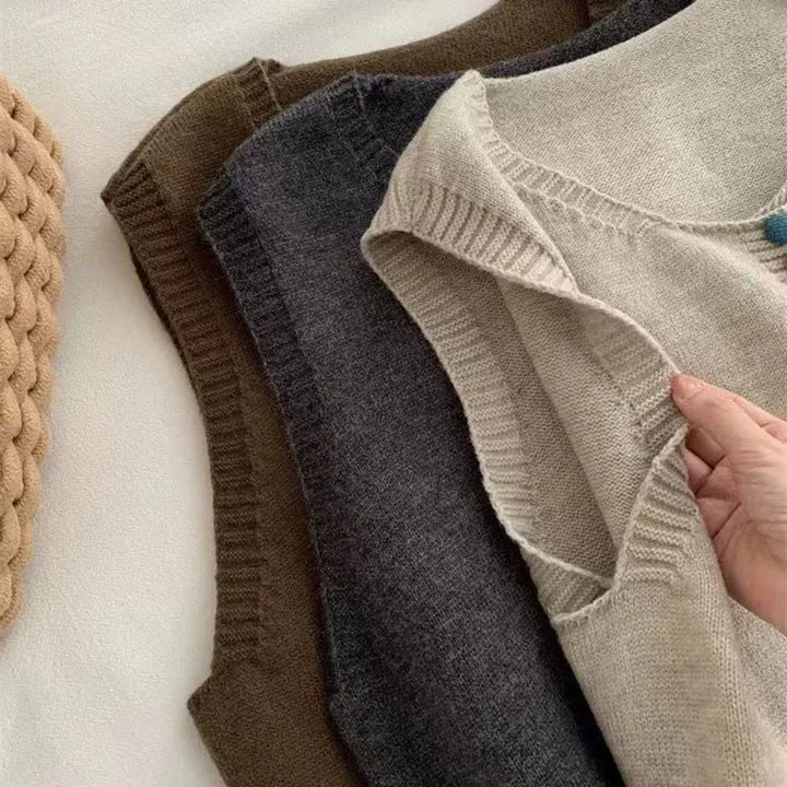 Emily & Isabella Brooks | Color-Button Knit Vest