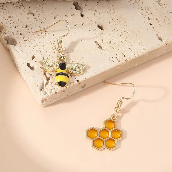 Emily & Isabella Brooks | Gold Tone Honeycomb Drop Earrings