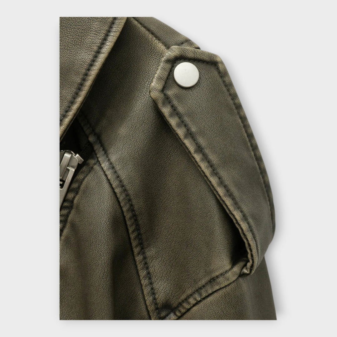Emily & Isabella Brooks | Short Leather Jacket with Belt