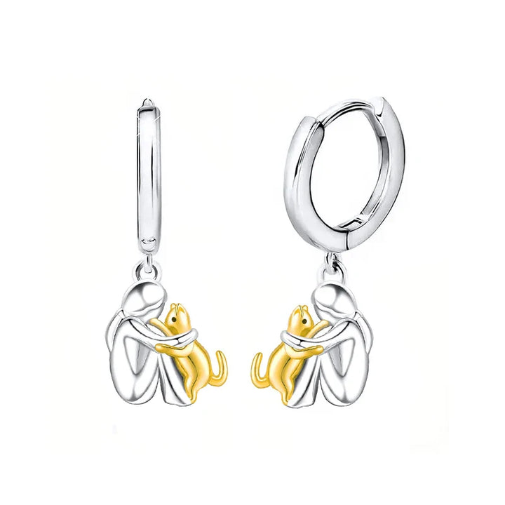 Emily & Isabella Brooks | Two-Tone Cat Hug Earrings
