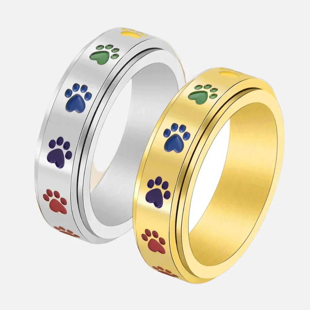 Emily & Isabella Brooks | Stress Reducing Ring – Stainless Steel with Rainbow Design