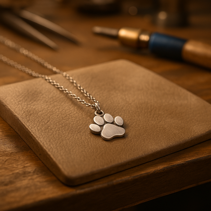 Emily & Isabella Brooks | Silver Paw Necklace – Stainless Steel