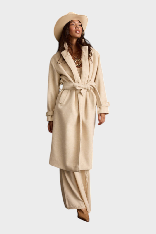 Emily & Isabella Brooks | Beige Coat with Belt
