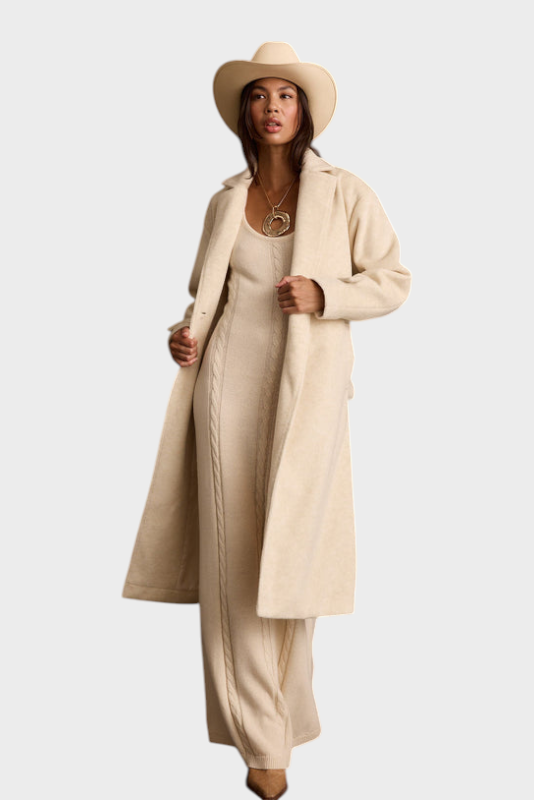 Emily & Isabella Brooks | Beige Coat with Belt