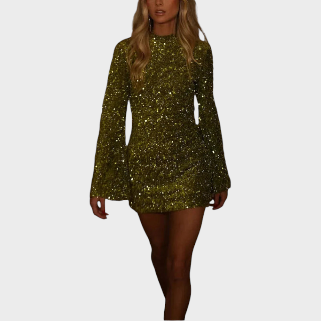 Emily & Isabella Brooks | Sequin Long-Sleeve Mini Dress