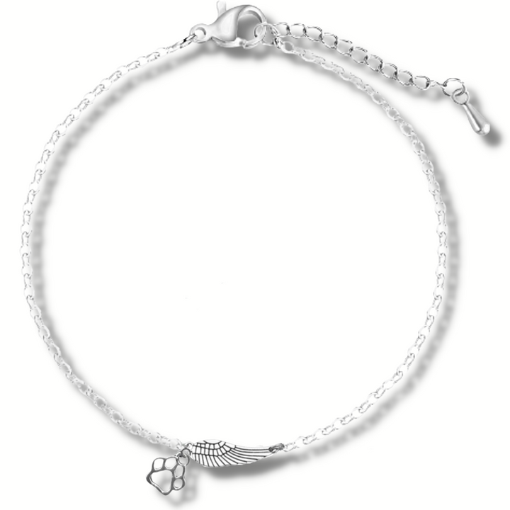 Emily & Isabella Brooks | Silver Bracelet with Angel Wing and Paw Print