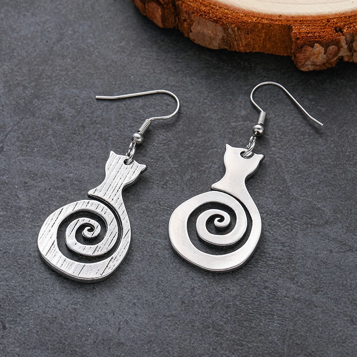 Emily & Isabella Brooks | Vintage Cat Spiral Earrings