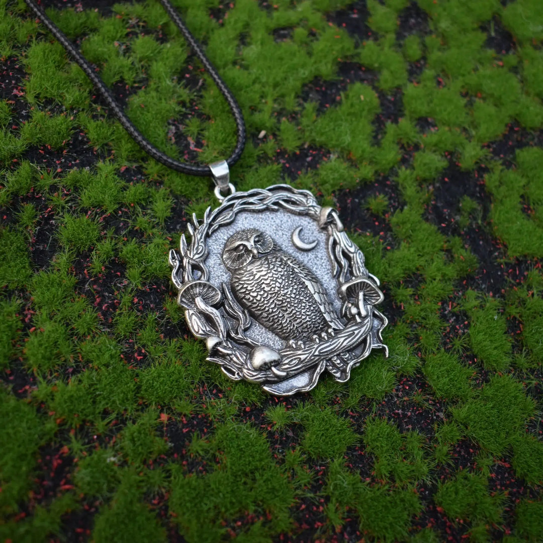 Emily & Isabella Brooks | Pendant Necklace with Owl and Mushroom Design