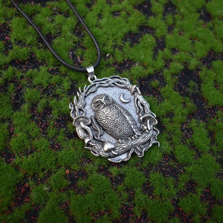 Emily & Isabella Brooks | Pendant Necklace with Owl and Mushroom Design