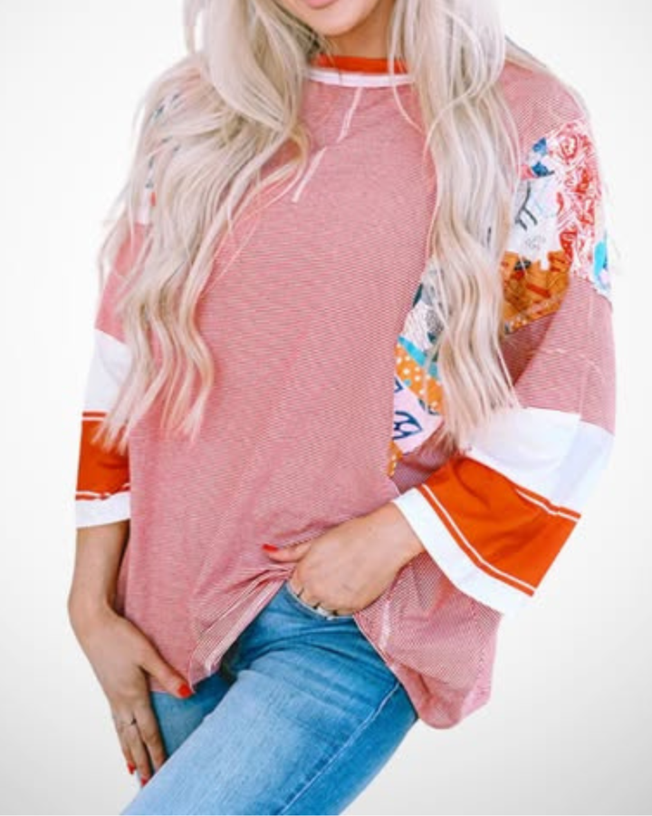 Emily & Isabella Brooks | Lightweight Patchwork Batwing Top