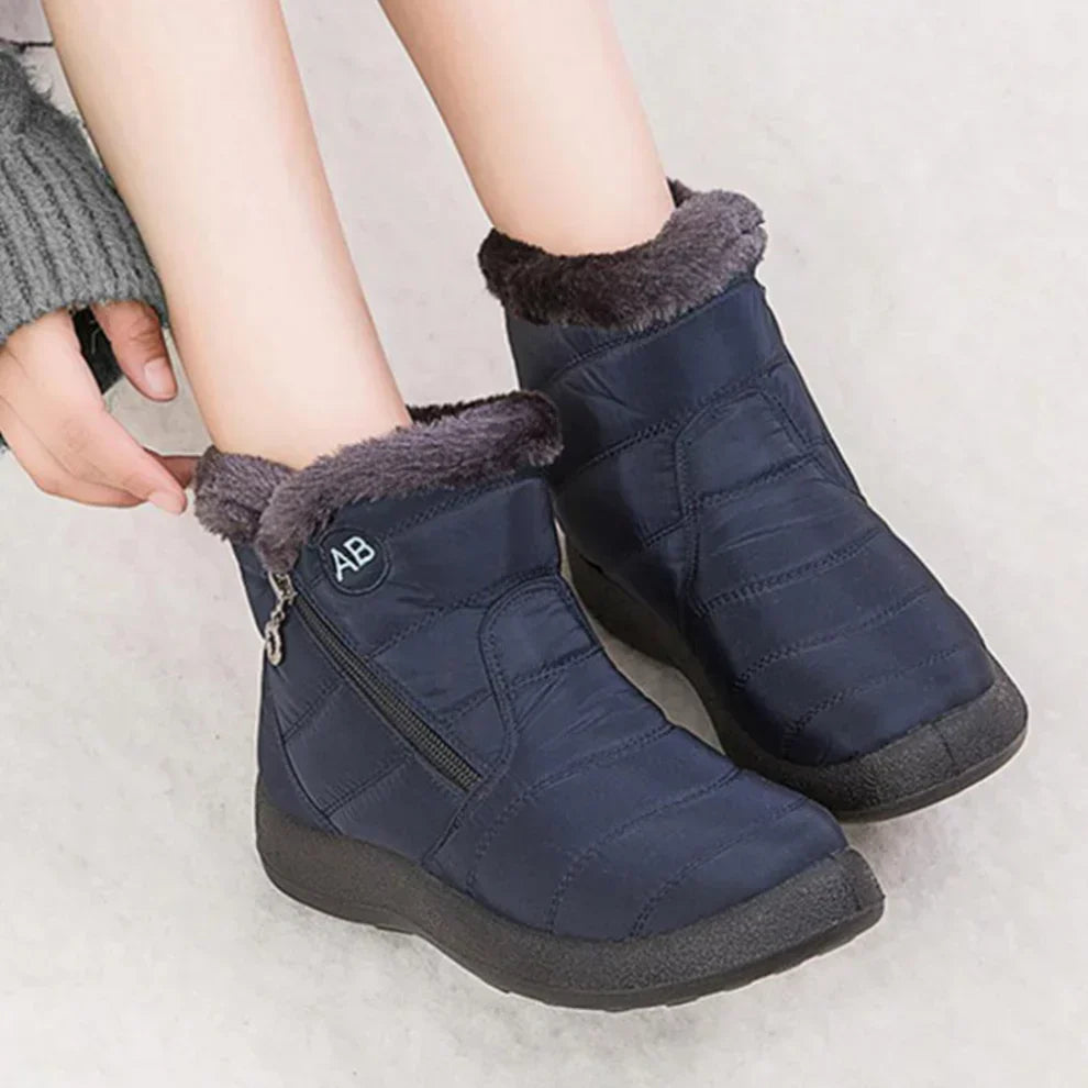 Emily & Isabella Brooks | Women's Waterproof Warm Snow Boots, Flat Heel, Side Zipper