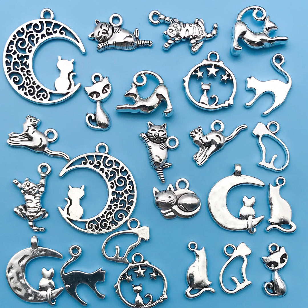 Emily & Isabella Brooks | Silver Cat Charms