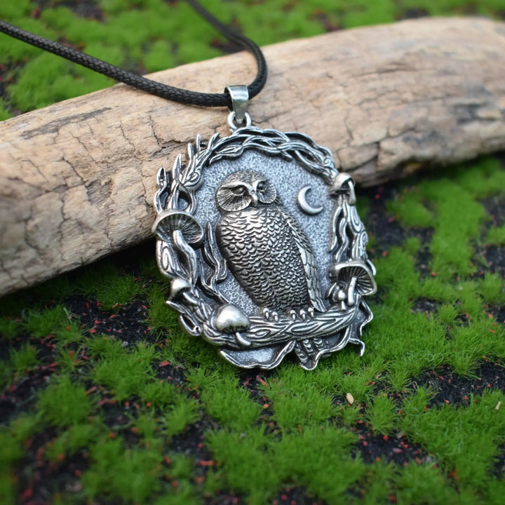 Emily & Isabella Brooks | Pendant Necklace with Owl and Mushroom Design