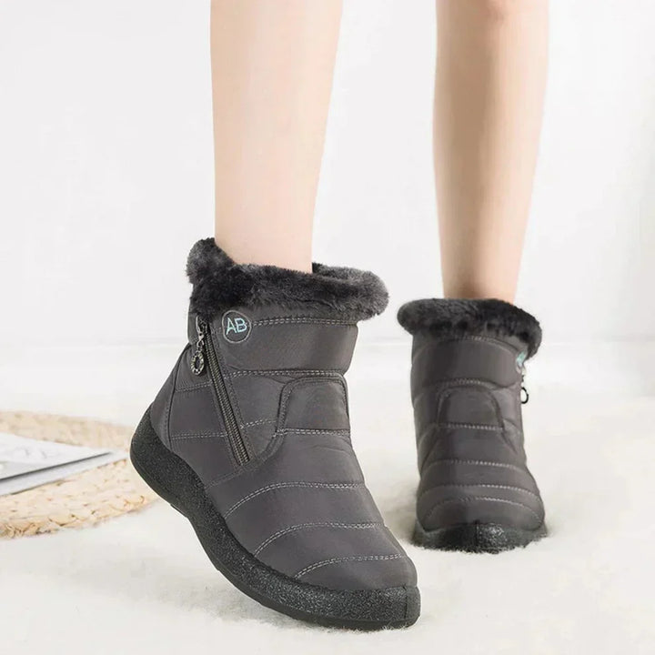 Emily & Isabella Brooks | Women's Waterproof Warm Snow Boots, Flat Heel, Side Zipper