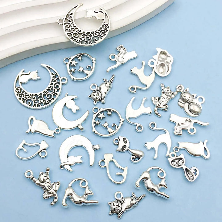 Emily & Isabella Brooks | Silver Cat Charms