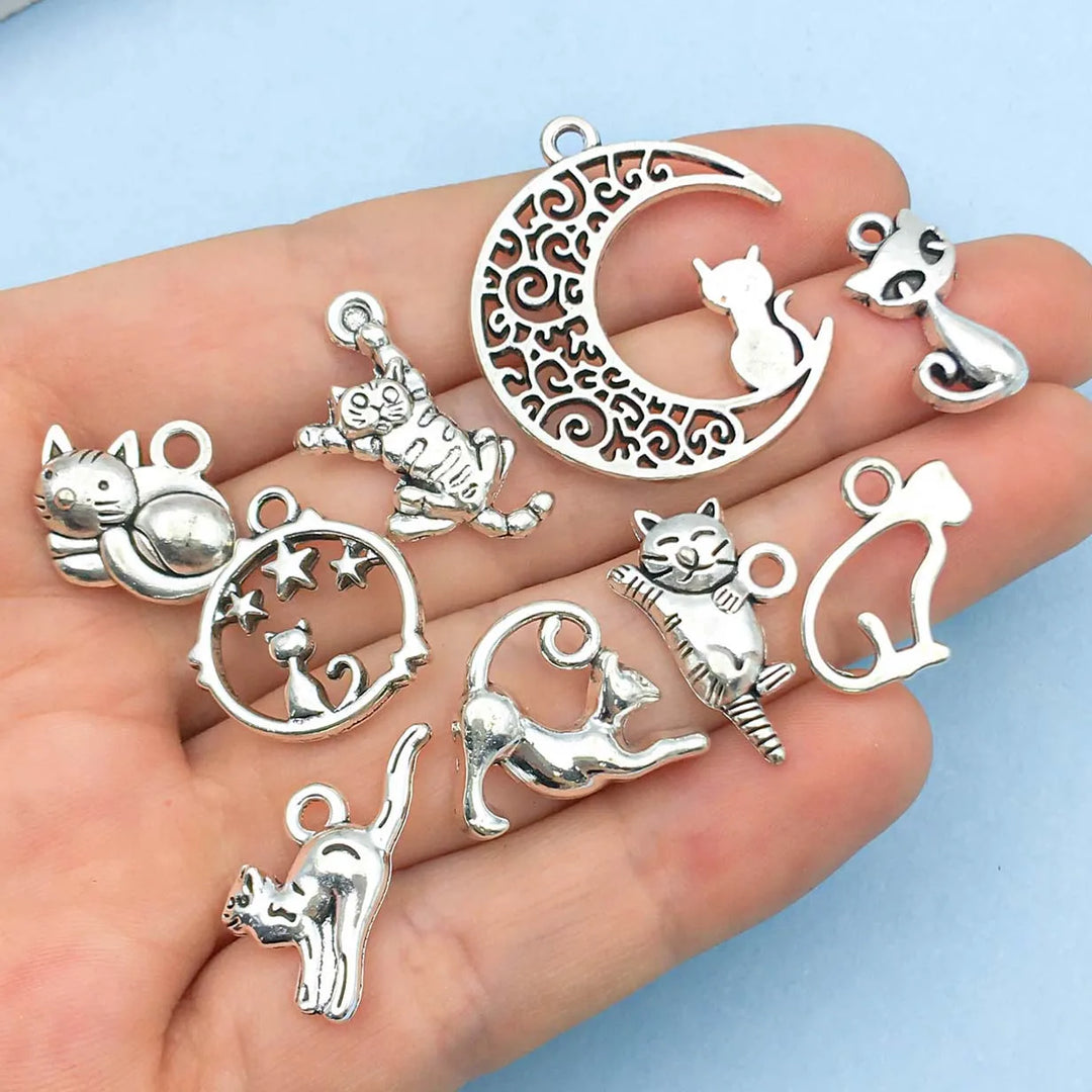 Emily & Isabella Brooks | Silver Cat Charms