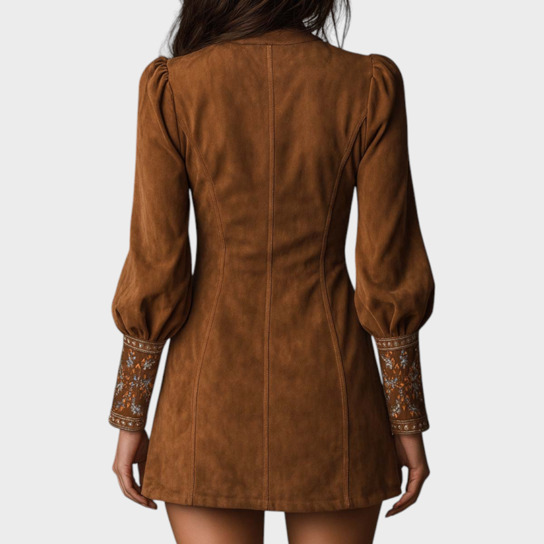 Emily & Isabella Brooks | Retro Suede Mini Dress