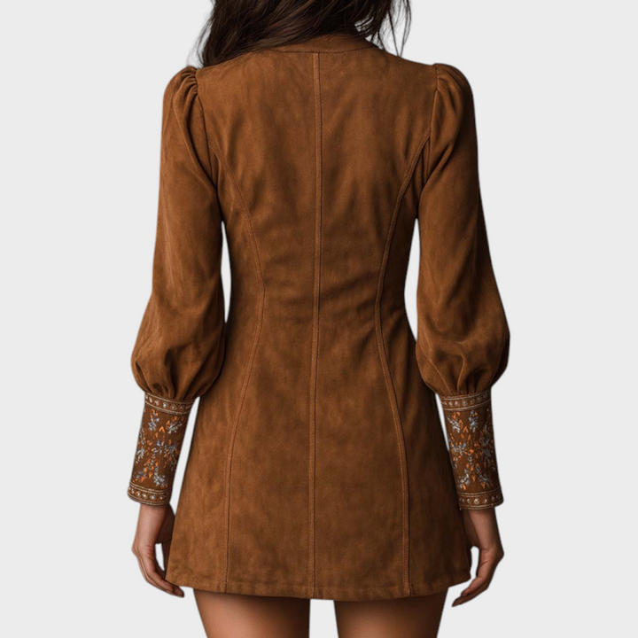 Emily & Isabella Brooks | Retro Suede Mini Dress