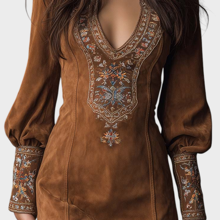Emily & Isabella Brooks | Retro Suede Mini Dress