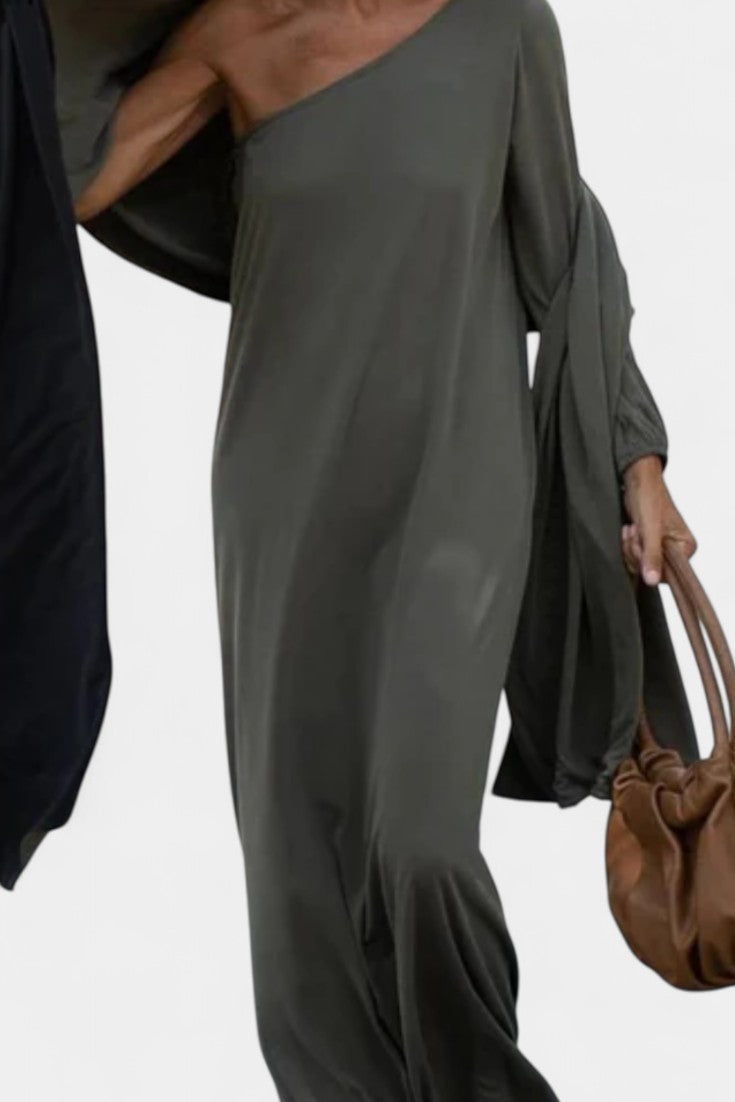 Emily & Isabella Brooks | One-Shoulder Midi Dress