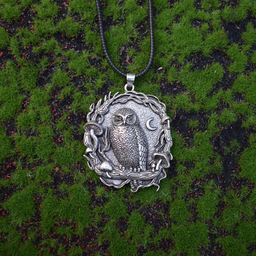 Emily & Isabella Brooks | Pendant Necklace with Owl and Mushroom Design