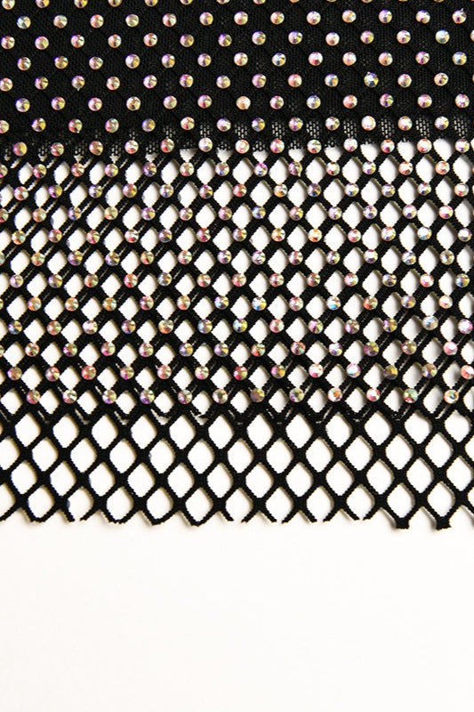 Emily & Isabella Brooks | Rhinestone Mesh Bodycon Mini Skirt