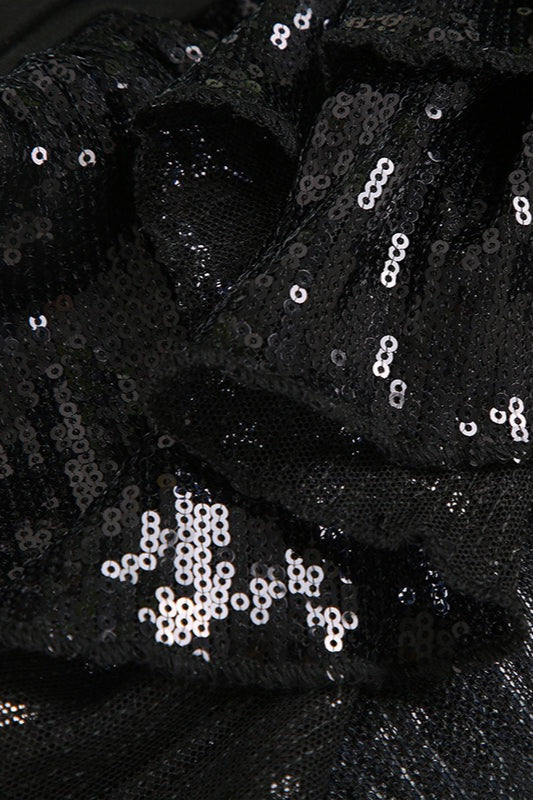 Emily & Isabella Brooks | Sequin Paneled Tiered Bodycon Mini Skirt