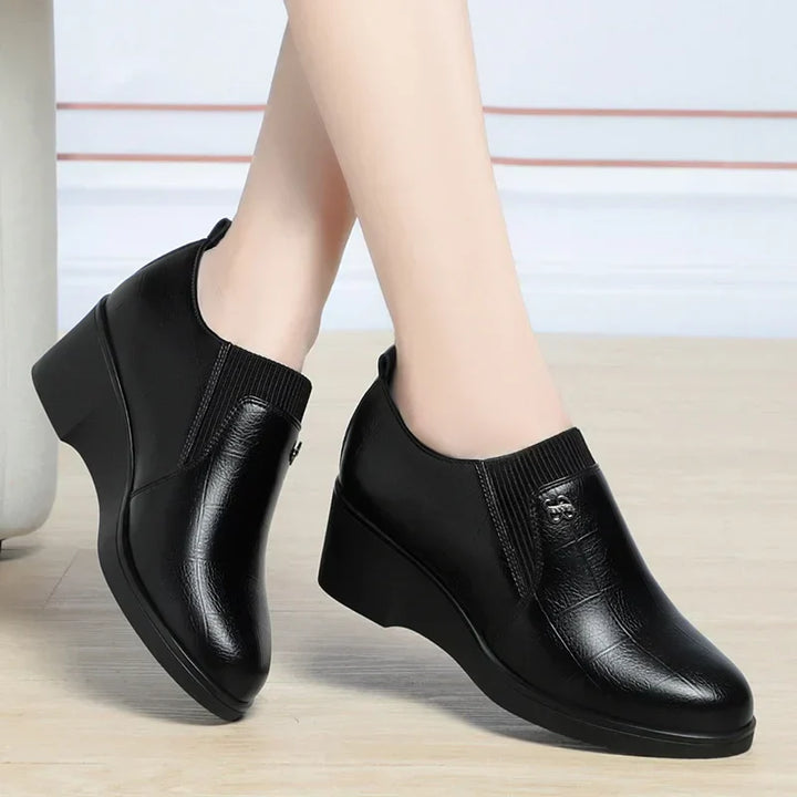 Emily & Isabella Brooks | Leather Wedge Shoes