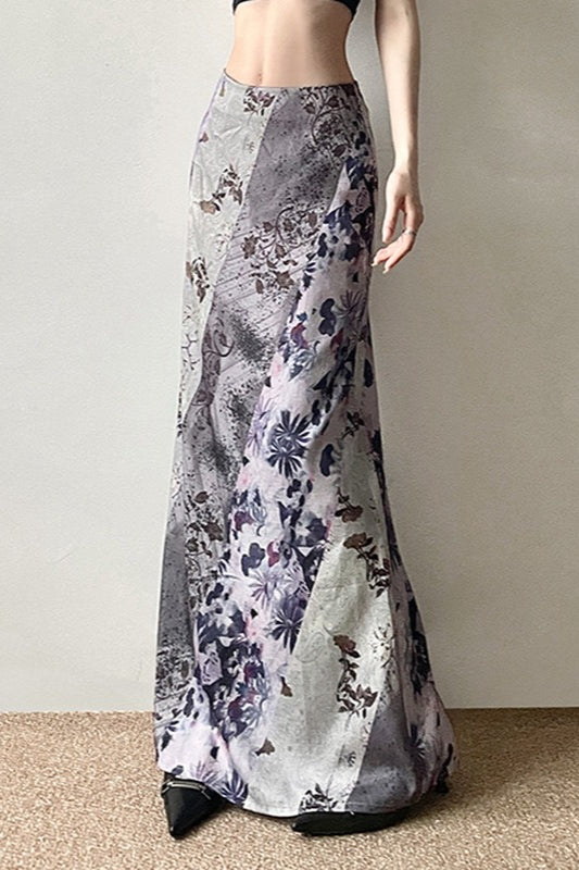 Emily & Isabella Brooks | Botanical Print Bodycon Maxi Skirt