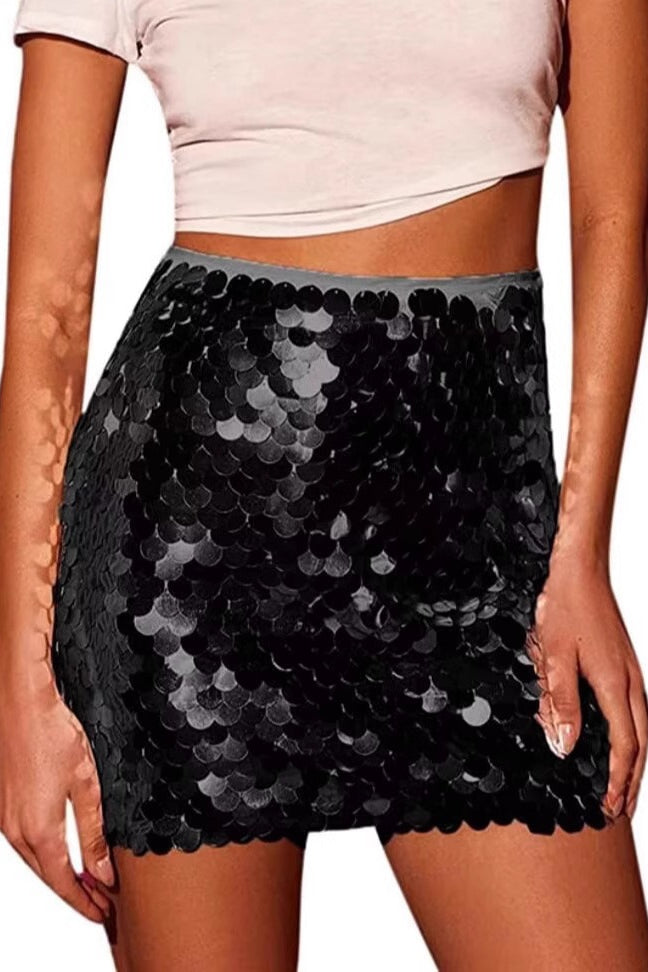 Emily & Isabella Brooks | Sequin Flared Midi Skirt