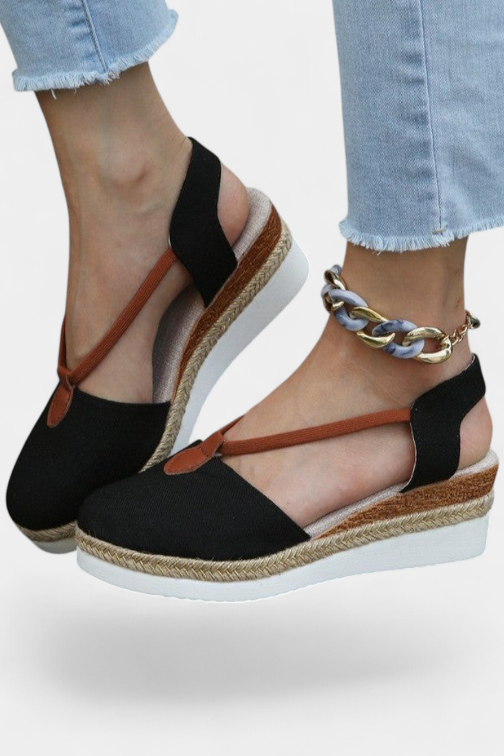 Emily & Isabella Brooks | Jute Effect Sandals with Natural Detail