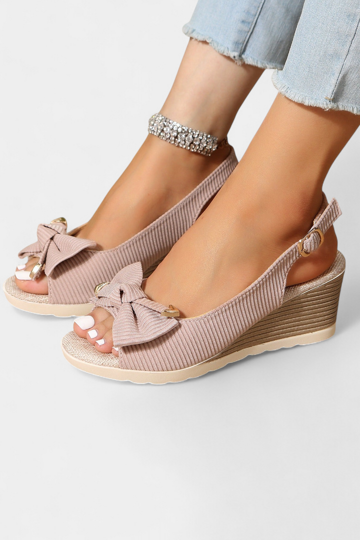 Emily & Isabella Brooks | Platform sandals with bow and adjustable strap