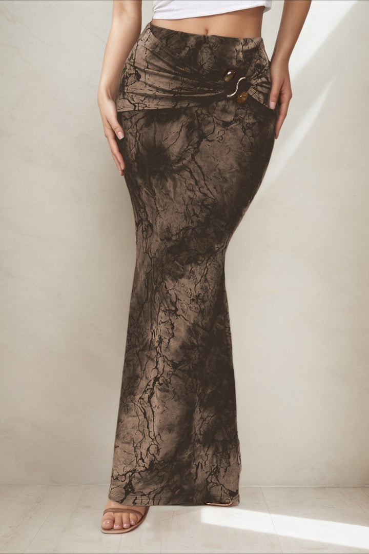 Emily & Isabella Brooks | Printed Slim Long Skirt