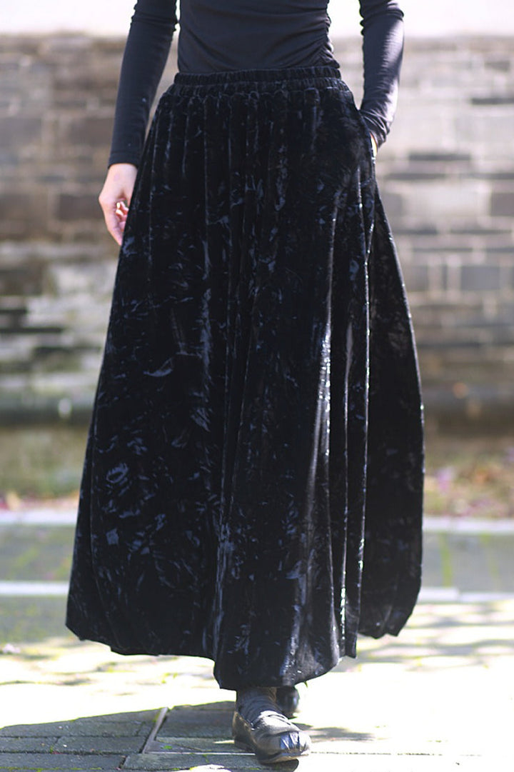 Emily & Isabella Brooks | Velvet Tie Dye Swing Midi Skirt