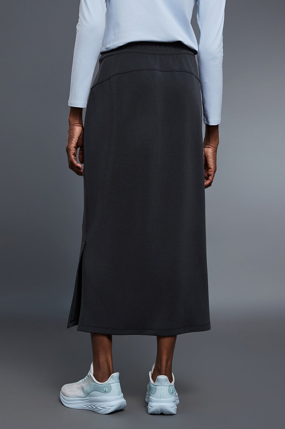 Emily & Isabella Brooks | High Waist Split Straight Midi Skirt
