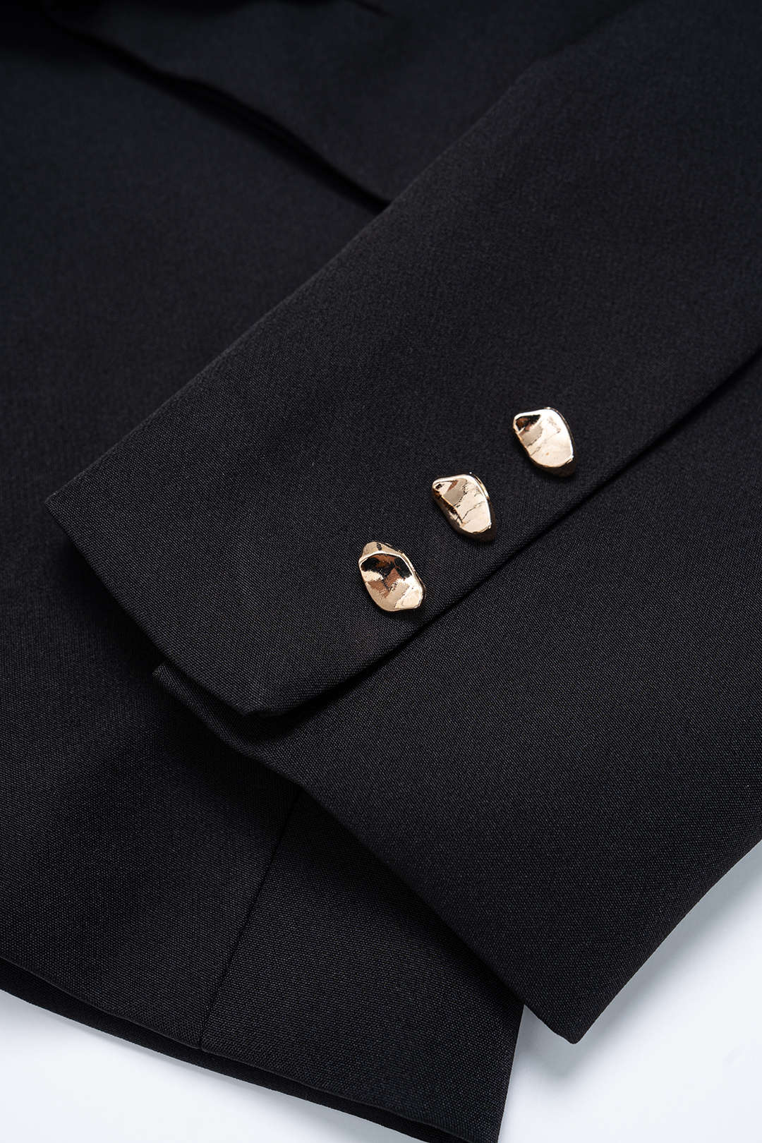Emily & Isabella Brooks | Notched Lapel Metallic Decor Ruched Asymmetrical Blazer